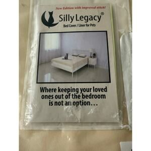 Silly Legacy Waterproof Bed Cover Liner for Pets Large 82x82 Beige, New